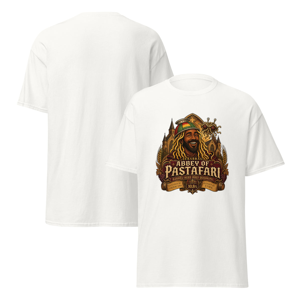 Noodly Blessings — Abbey of Pastafari Quad Tee